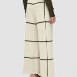 White Grid Cotton Silk Culottes - Joseph