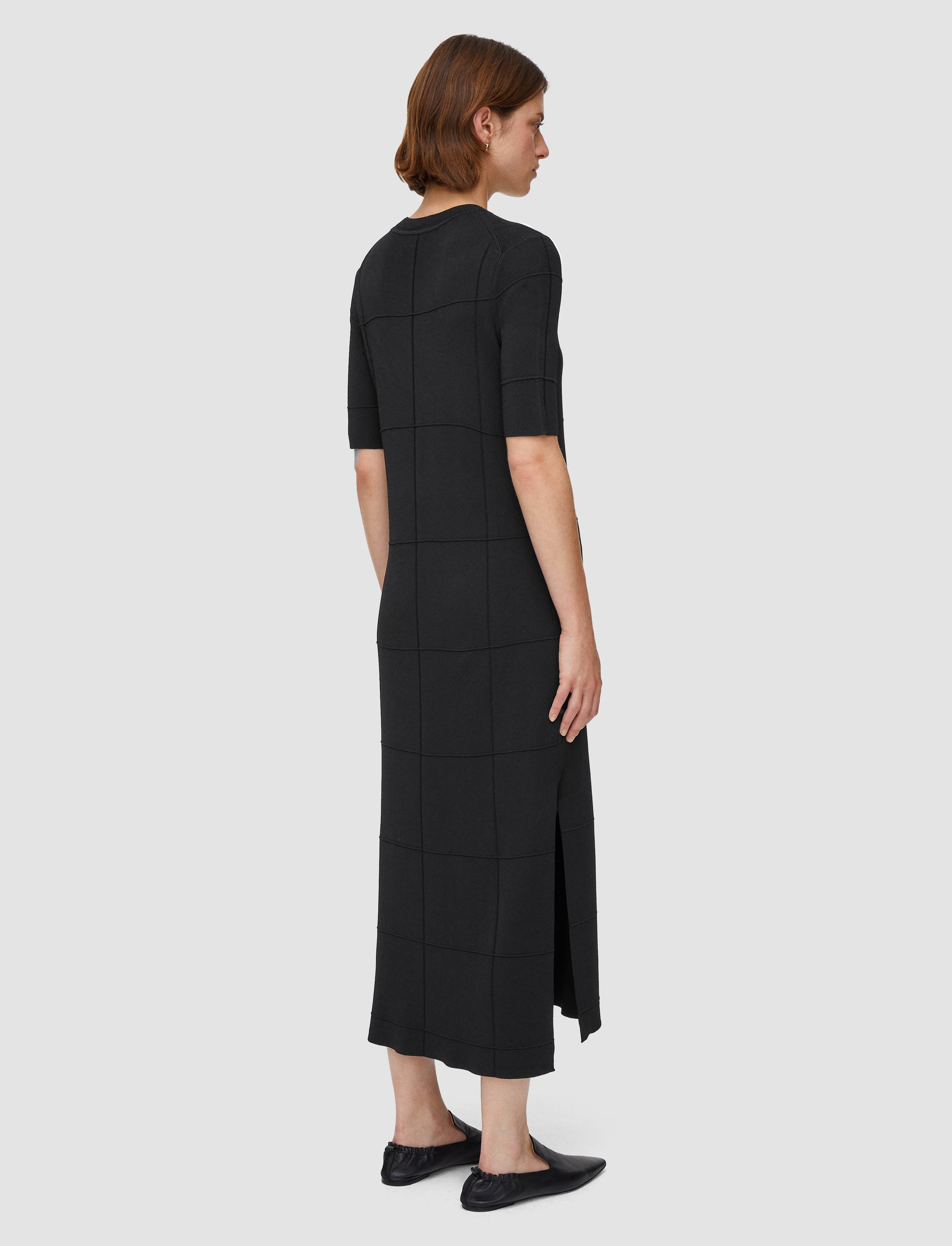 black-grid-viscose-knitted-dress-JOSEPH