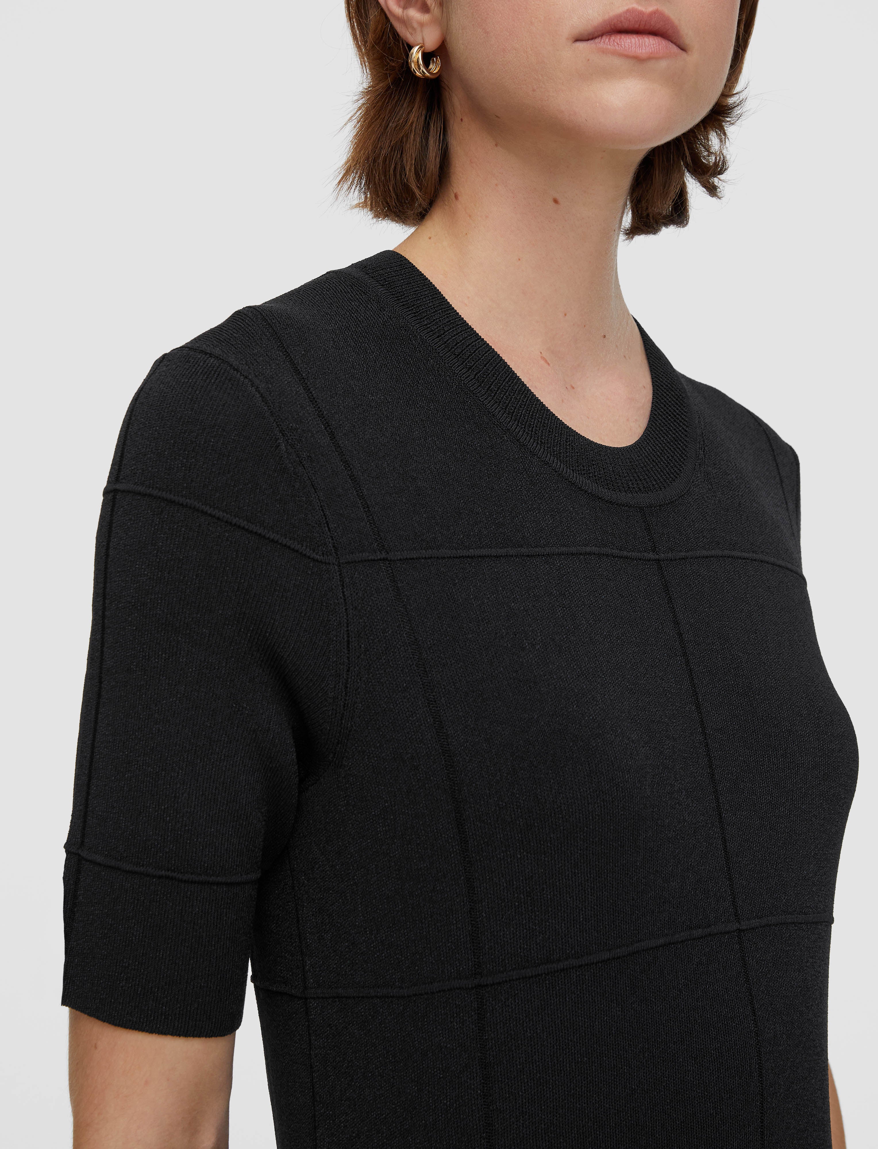 black-grid-viscose-knitted-dress-JOSEPH