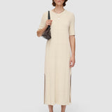 Beige Grid Viscose Knitted Dress - Joseph