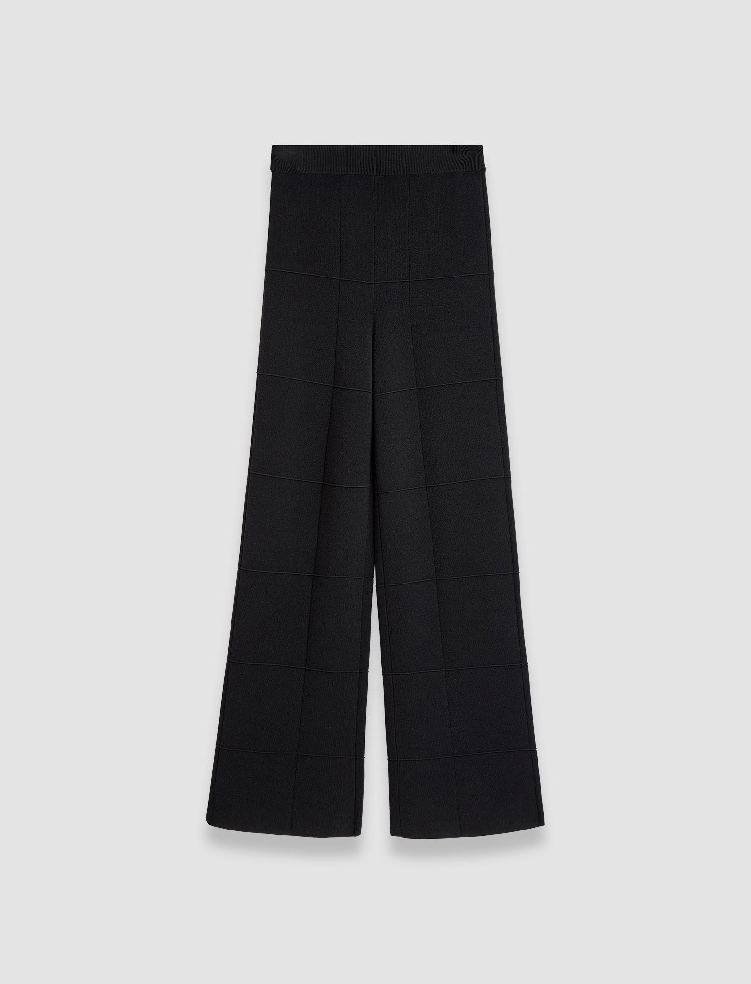 black-grid-viscose-knitted-trousers-JOSEPH