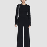 Black Grid Viscose Knitted Trousers - Joseph