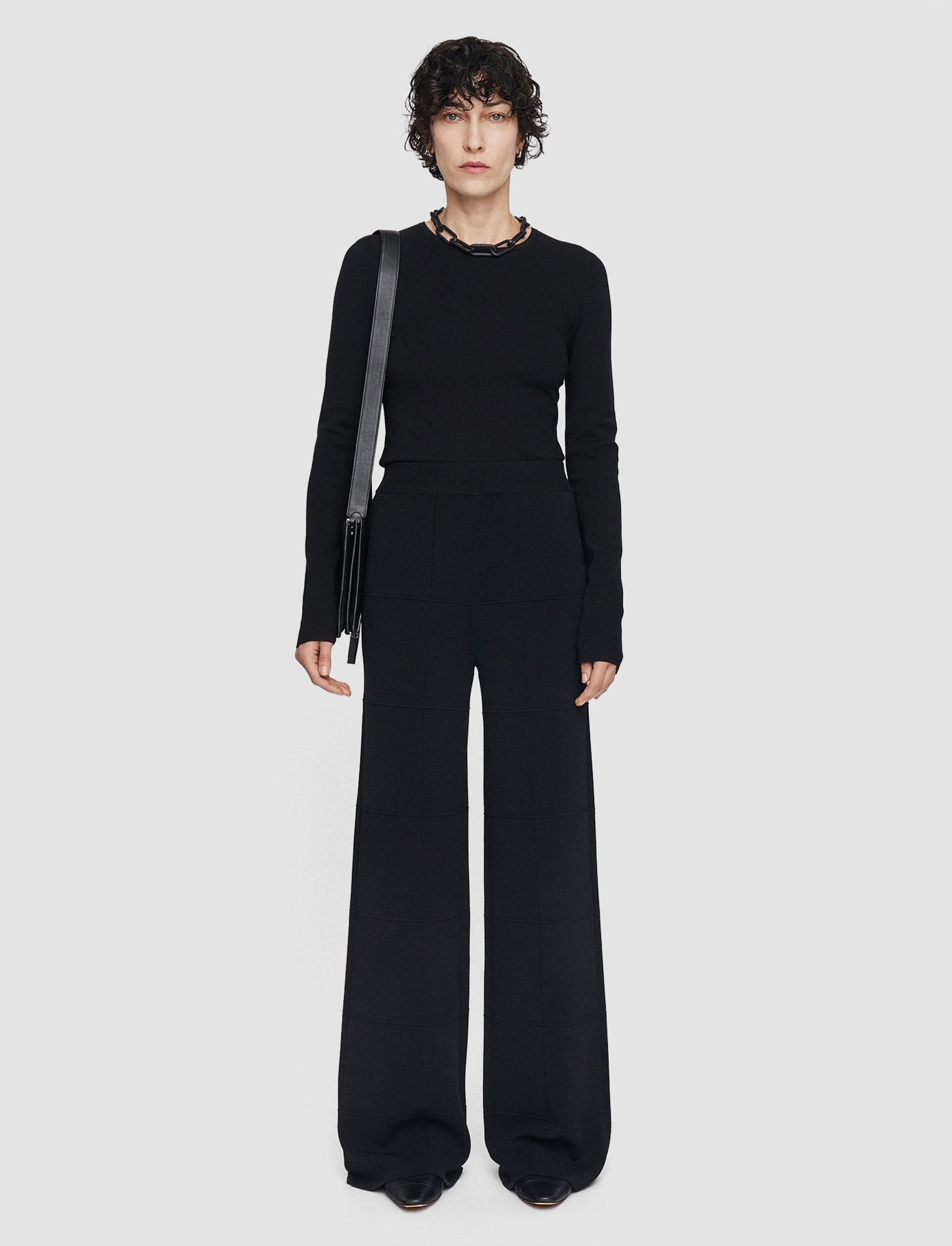 black-grid-viscose-knitted-trousers-JOSEPH