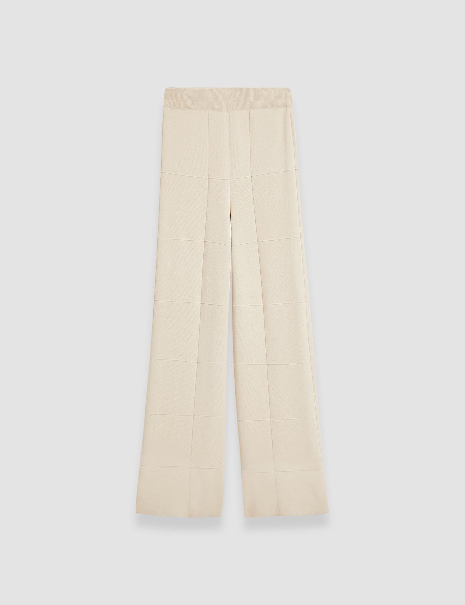 Beige Grid Viscose Knitted Trousers - Joseph