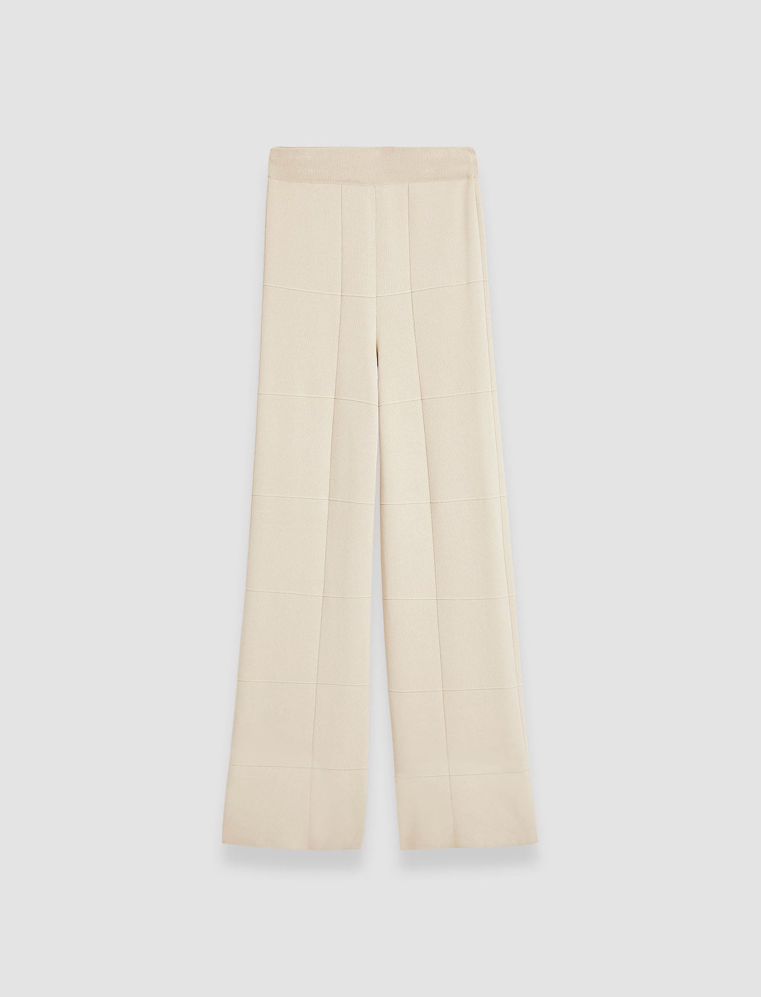 beige-grid-viscose-knitted-trousers-JOSEPH