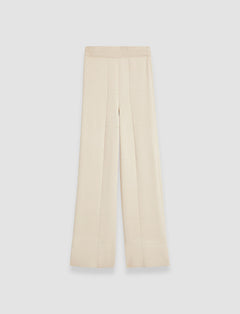 Beige Grid Viscose Knitted Trousers - Joseph