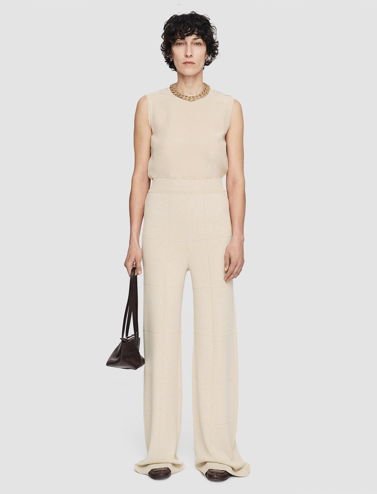 beige-grid-viscose-knitted-trousers-JOSEPH