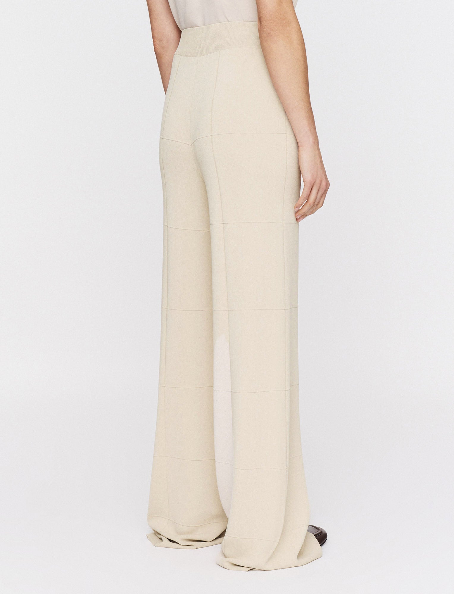 beige-grid-viscose-knitted-trousers-JOSEPH