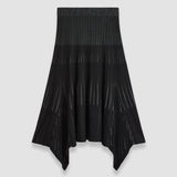 Black Bi-Colour Ribbed Skirt - Joseph