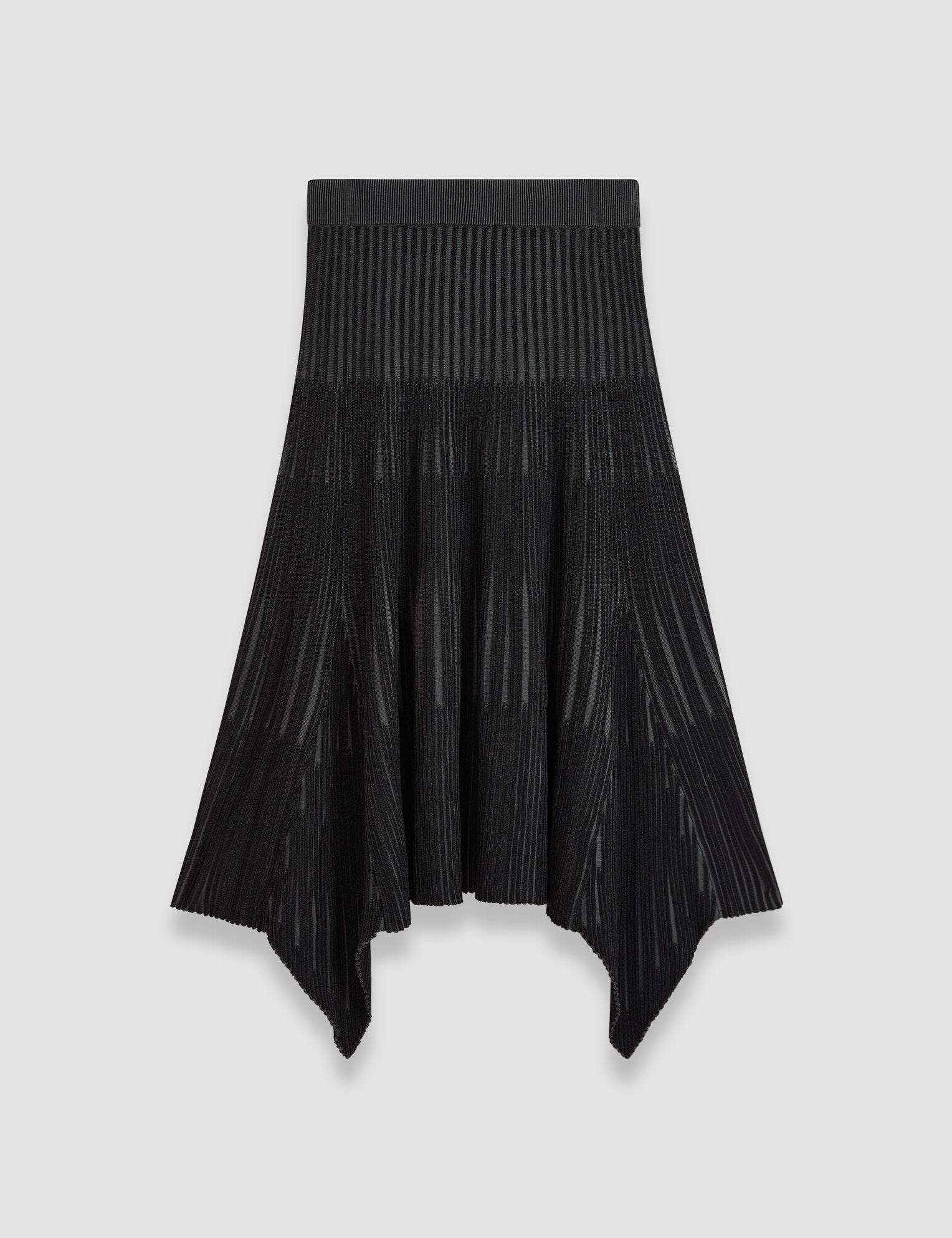 Black Bi-Colour Ribbed Skirt - Joseph