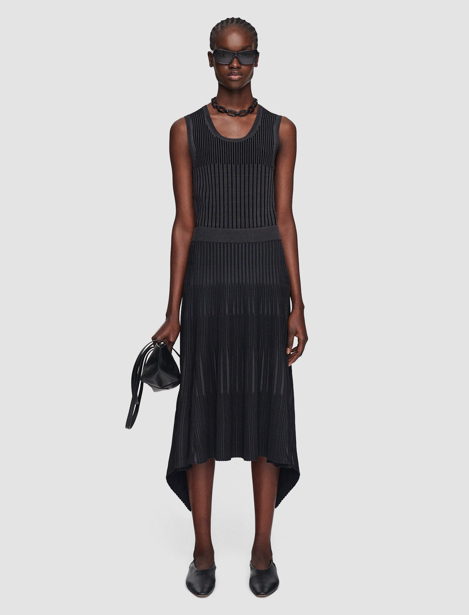 black-bi-colour-ribbed-skirt-JOSEPH