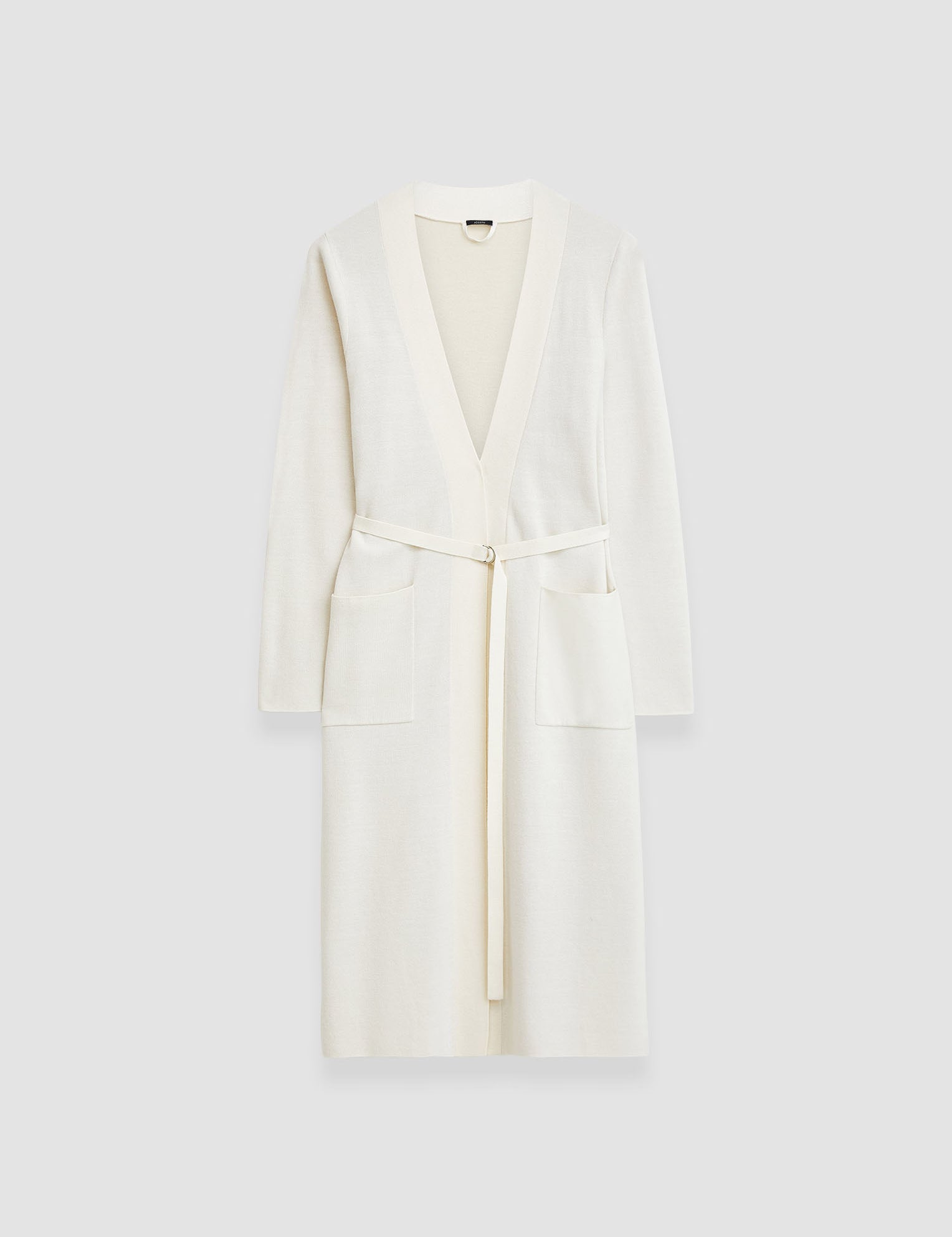 White Wool Silk Long Cardigan - Joseph