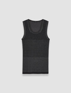 Black Bi-Colour Ribbed Tank Top - Joseph