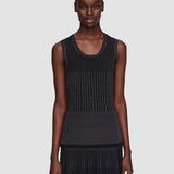 Black Bi-Colour Ribbed Tank Top - Joseph