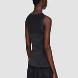 Black Bi-Colour Ribbed Tank Top - Joseph