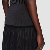 Black Bi-Colour Ribbed Tank Top - Joseph