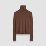 Brown Light Pure Cashmere High Neck Jumper - Joseph