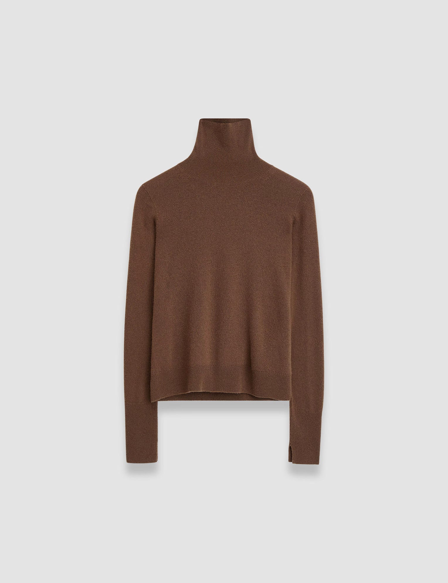 Brown Light Pure Cashmere High Neck Jumper - Joseph