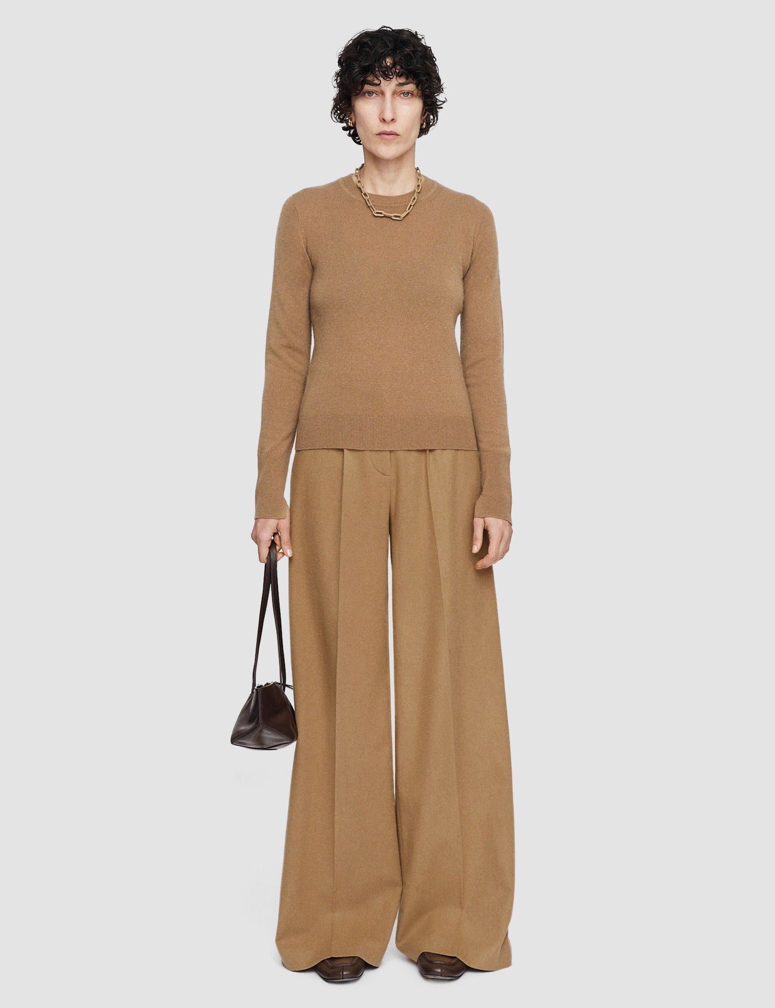 Beige Light Pure Cashmere Round Neck Jumper - Joseph