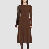 Brown Brushed Cashmere Dress - Joseph