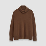 Brown Brushed Cashmere High Neck Jumper - Joseph