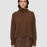 Brown Brushed Cashmere High Neck Jumper - Joseph