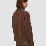 Brown Brushed Cashmere High Neck Jumper - Joseph