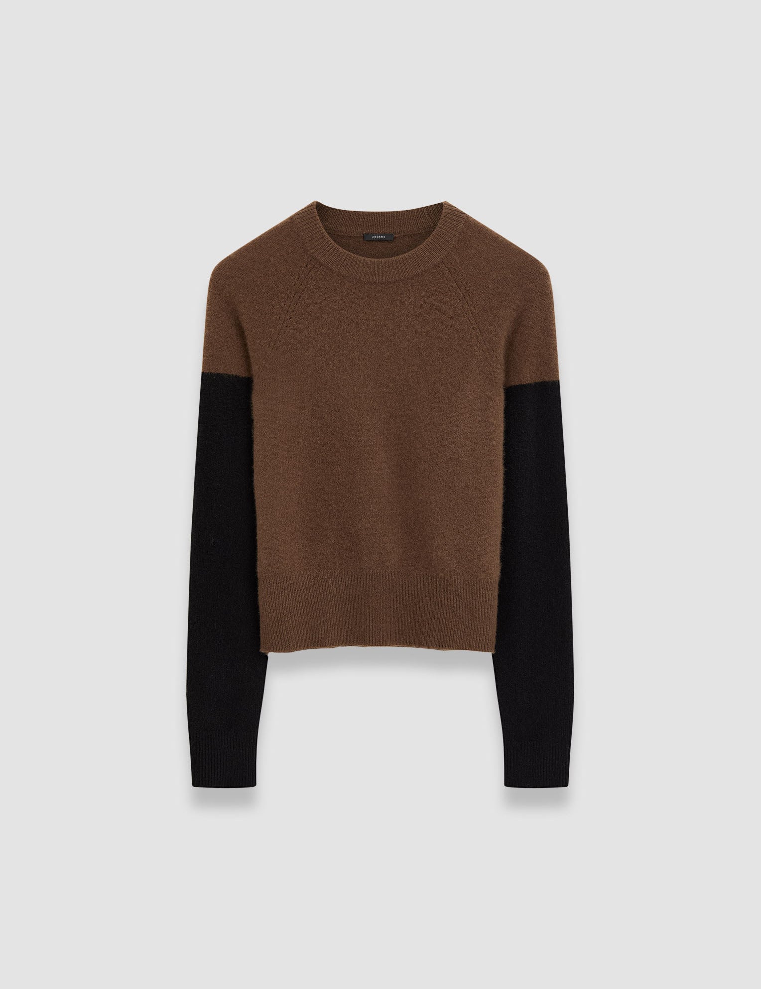 Brown Brushed Cashmere Round Neck Jumper - Joseph