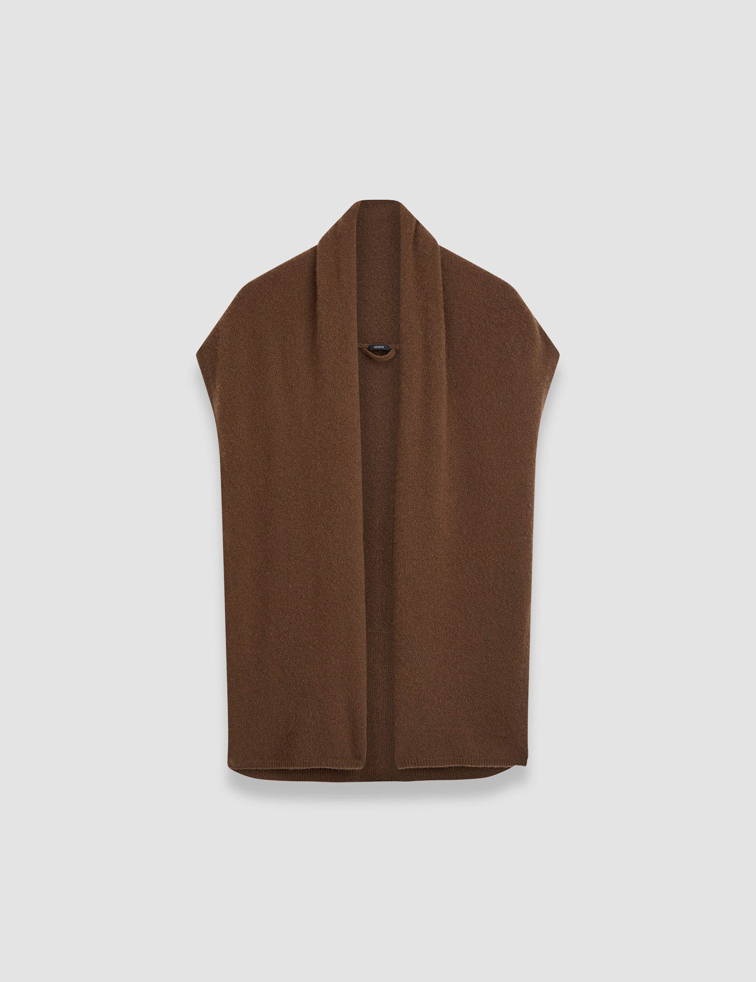 Brown Brushed Cashmere Sleeveless Wrap - Joseph