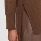 Brown Brushed Cashmere Sleeveless Wrap - Joseph