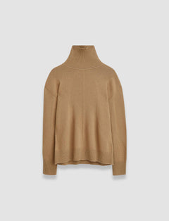 Beige Soft Wool High Neck Jumper - Joseph