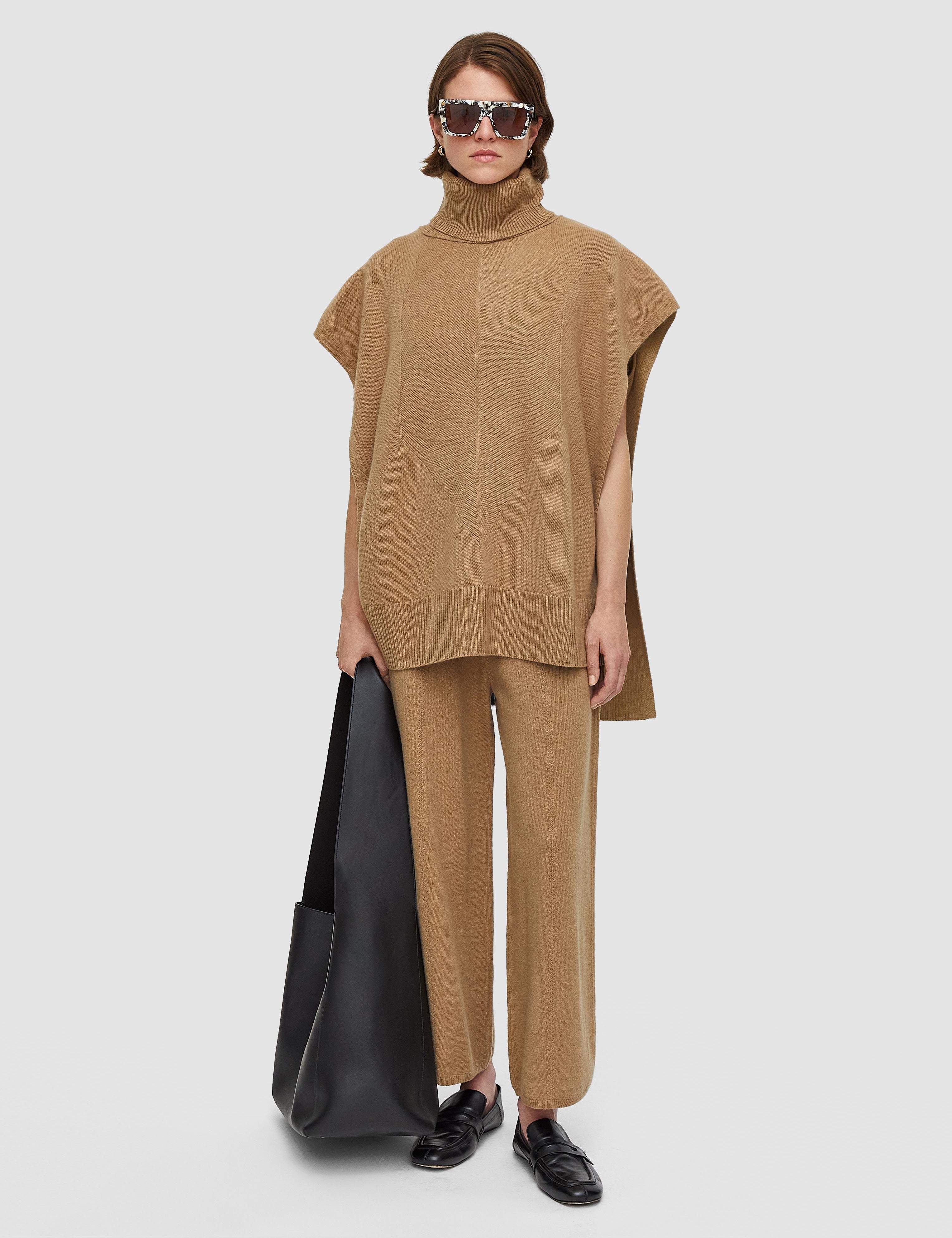 Beige Soft Wool Poncho - Joseph