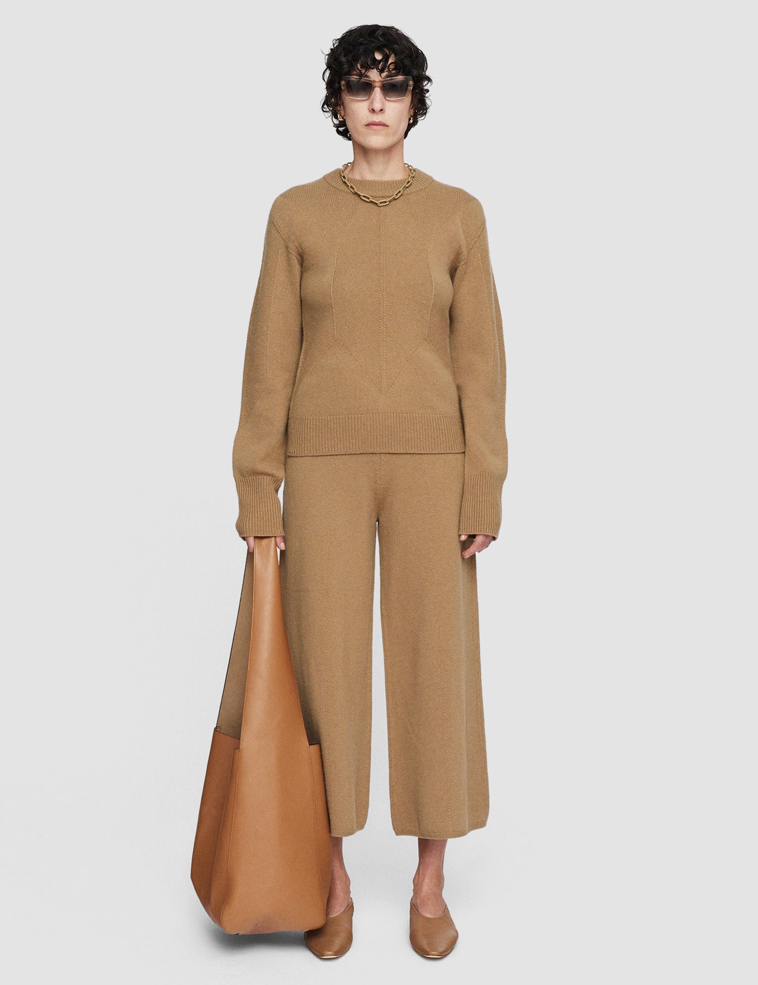 Beige Soft Wool Round Neck Jumper - Joseph