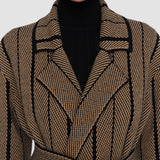 Multicolour Chevron Jacquard Knitted Coat - Joseph