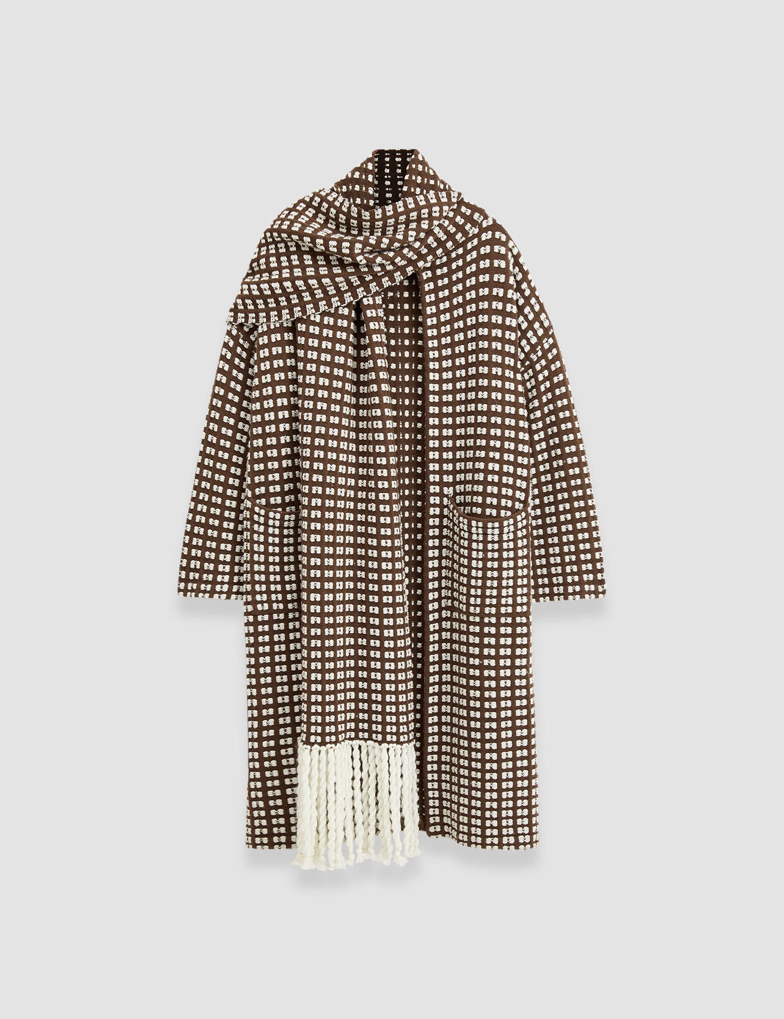 Multicolour Waffle Knit Scarf Coat - Joseph