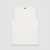 White Mercerised Cotton Tank Top - Joseph