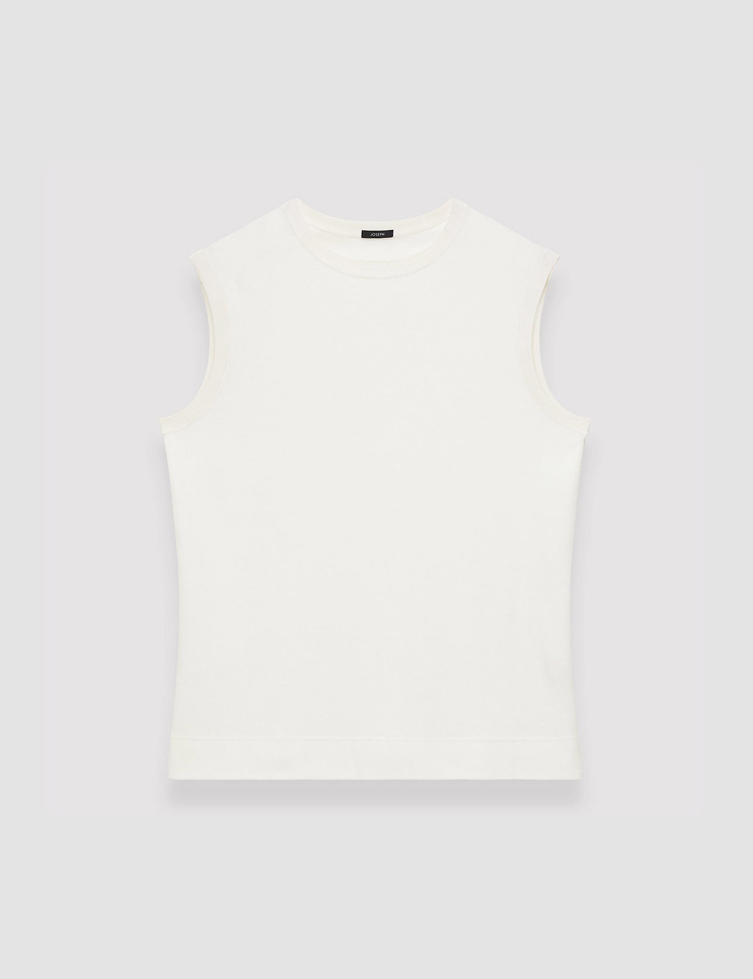 White Mercerised Cotton Tank Top - Joseph