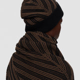 Brown Chevron Ribbed Hat - Joseph