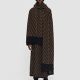 Brown Chevron Ribbed Scarf - Joseph