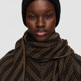 Brown Chevron Ribbed Scarf - Joseph