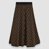 Brown Chevron Ribbed Skirt - Joseph