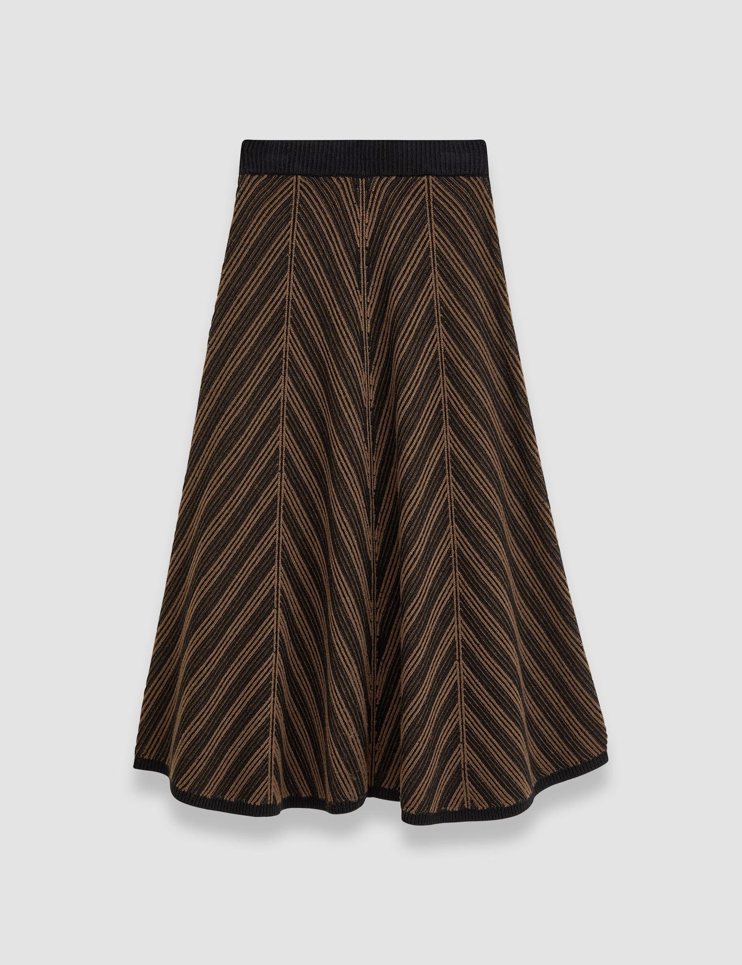 Brown Chevron Ribbed Skirt - Joseph