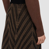 Brown Chevron Ribbed Skirt - Joseph