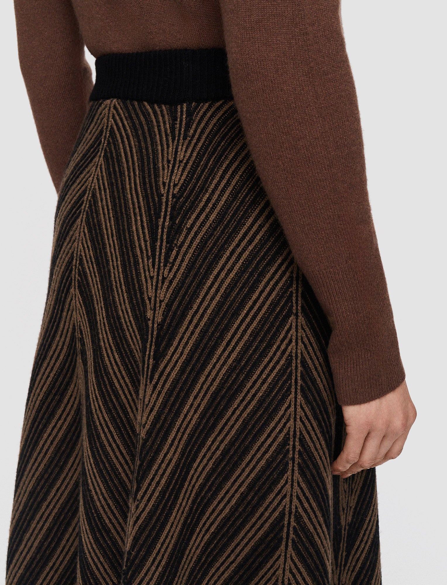 brown-chevron-ribbed-skirt-JOSEPH