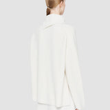 White Light Cardigan Stitch High Neck Jumper - Joseph