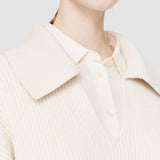 White Light Cardigan Stitch Open Neck Jumper - Joseph