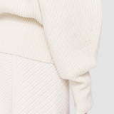 White Light Cardigan Stitch Open Neck Jumper - Joseph