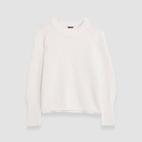 White Light Cardigan Stitch Round Neck Jumper - Joseph