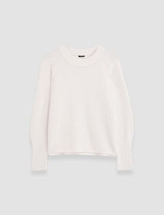 White Light Cardigan Stitch Round Neck Jumper - Joseph