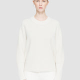 White Light Cardigan Stitch Round Neck Jumper - Joseph